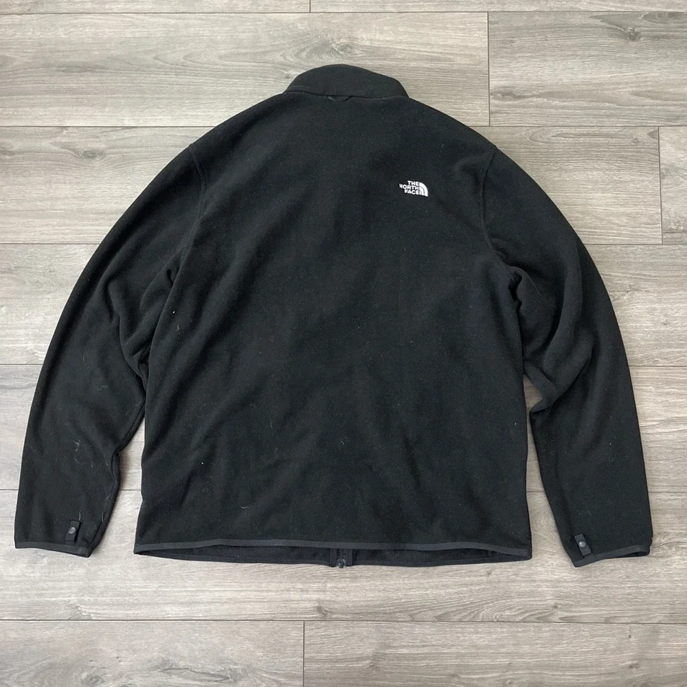 The North Face Mens XL Full Zip Fleece Sweater Black Branded